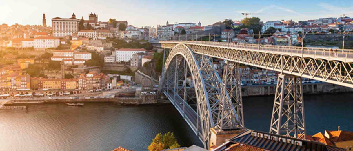 Porto city, bridge over the river 